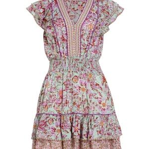 Poupette St Barth  Print Ruffle Dress